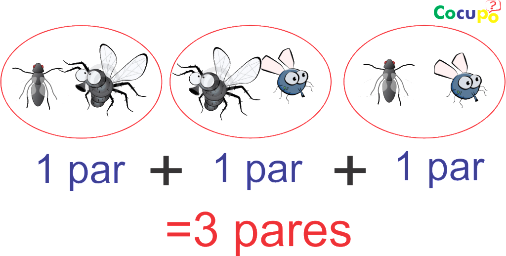 tres moscas son tres pares